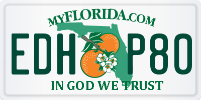FL license plate EDHP80