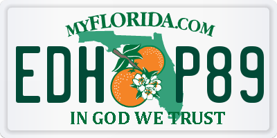 FL license plate EDHP89