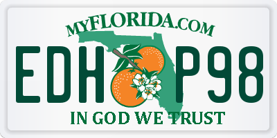 FL license plate EDHP98