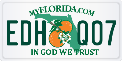 FL license plate EDHQ07