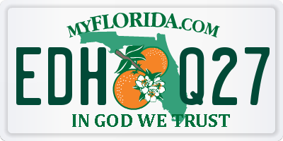 FL license plate EDHQ27