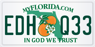 FL license plate EDHQ33