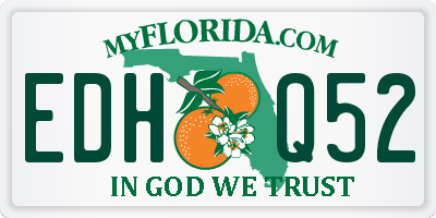 FL license plate EDHQ52