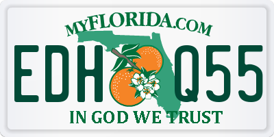 FL license plate EDHQ55