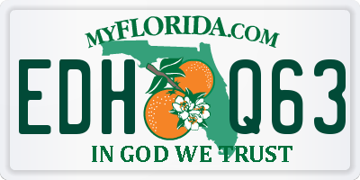 FL license plate EDHQ63