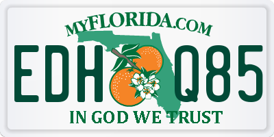 FL license plate EDHQ85
