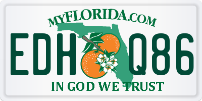 FL license plate EDHQ86