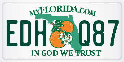 FL license plate EDHQ87