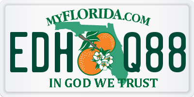 FL license plate EDHQ88