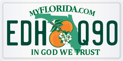FL license plate EDHQ90