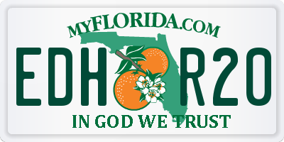 FL license plate EDHR20