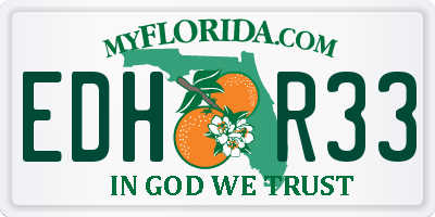 FL license plate EDHR33