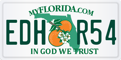 FL license plate EDHR54
