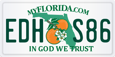 FL license plate EDHS86