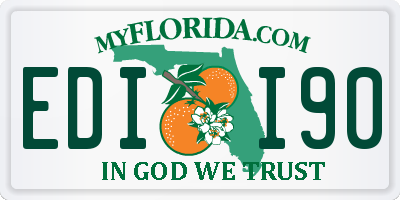 FL license plate EDII90