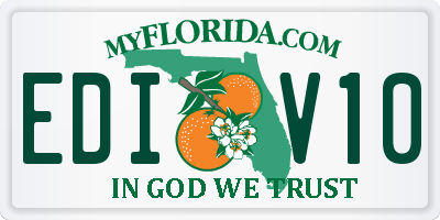 FL license plate EDIV10