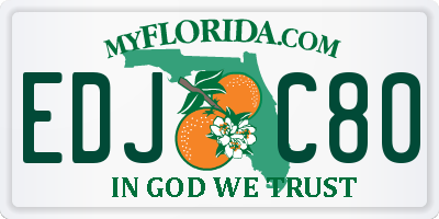 FL license plate EDJC80