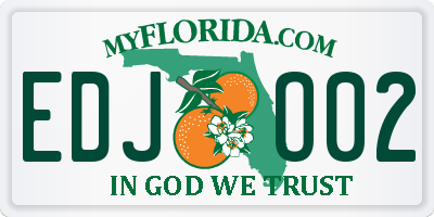 FL license plate EDJO02