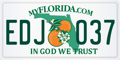 FL license plate EDJO37