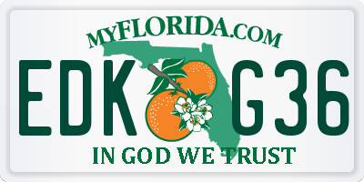 FL license plate EDKG36