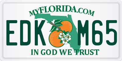 FL license plate EDKM65