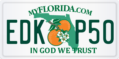 FL license plate EDKP50