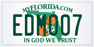 FL license plate EDM007