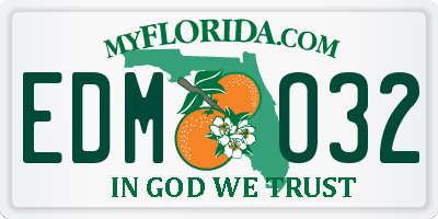 FL license plate EDMO32