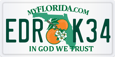 FL license plate EDRK34