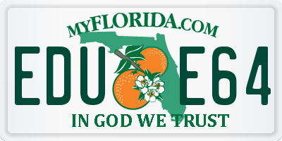 FL license plate EDUE64