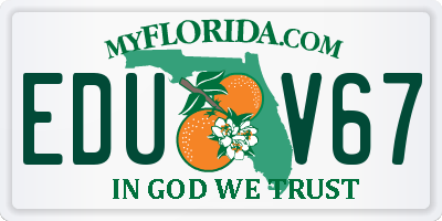 FL license plate EDUV67
