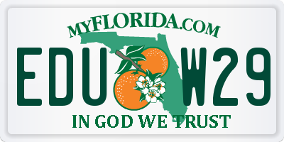 FL license plate EDUW29