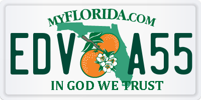 FL license plate EDVA55
