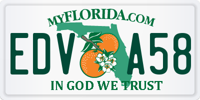 FL license plate EDVA58