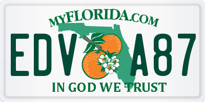 FL license plate EDVA87