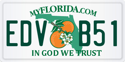 FL license plate EDVB51