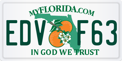 FL license plate EDVF63