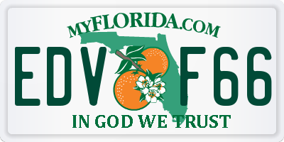 FL license plate EDVF66