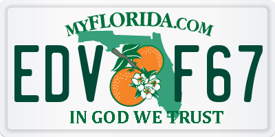 FL license plate EDVF67