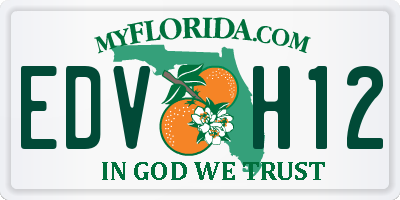 FL license plate EDVH12