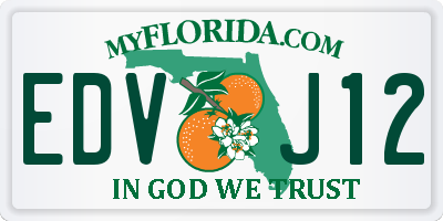 FL license plate EDVJ12