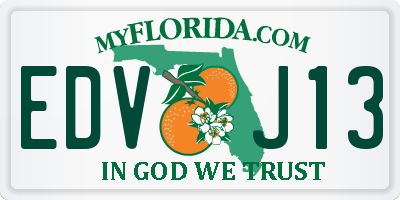 FL license plate EDVJ13