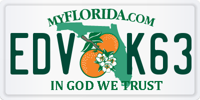 FL license plate EDVK63