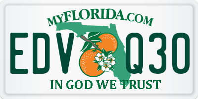 FL license plate EDVQ30