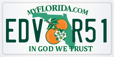FL license plate EDVR51