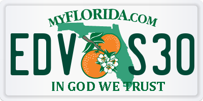 FL license plate EDVS30