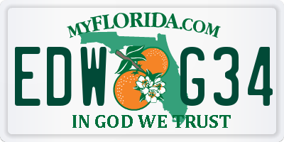 FL license plate EDWG34