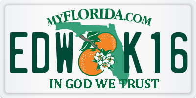 FL license plate EDWK16