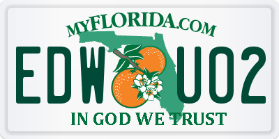FL license plate EDWU02