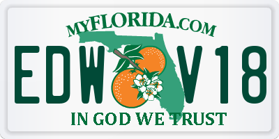 FL license plate EDWV18